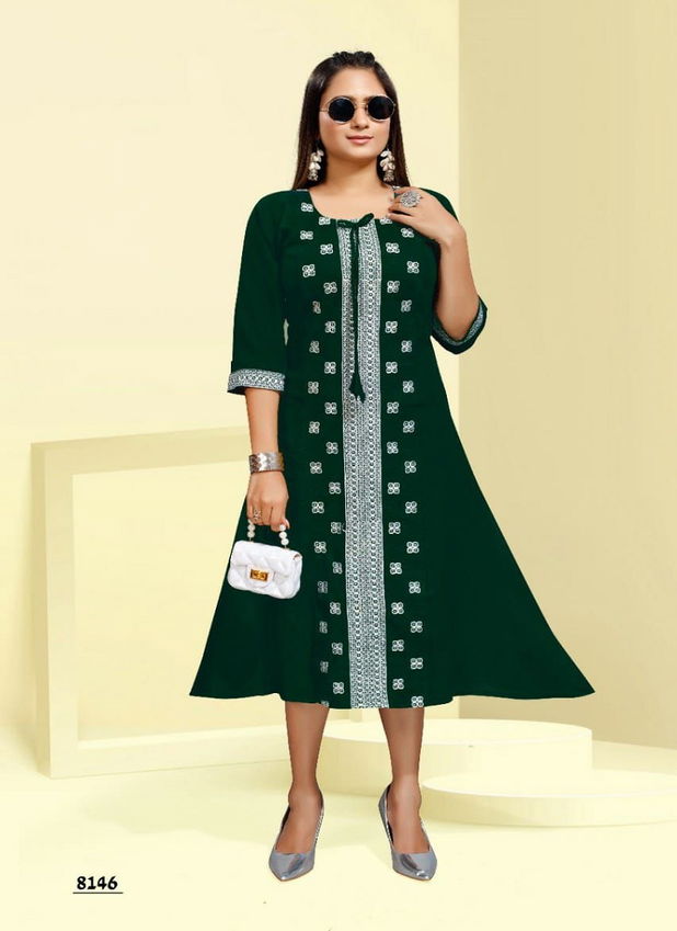 Lata Fashion begins Fancy Ethnic Wear Rayon Designer Kurti Collection